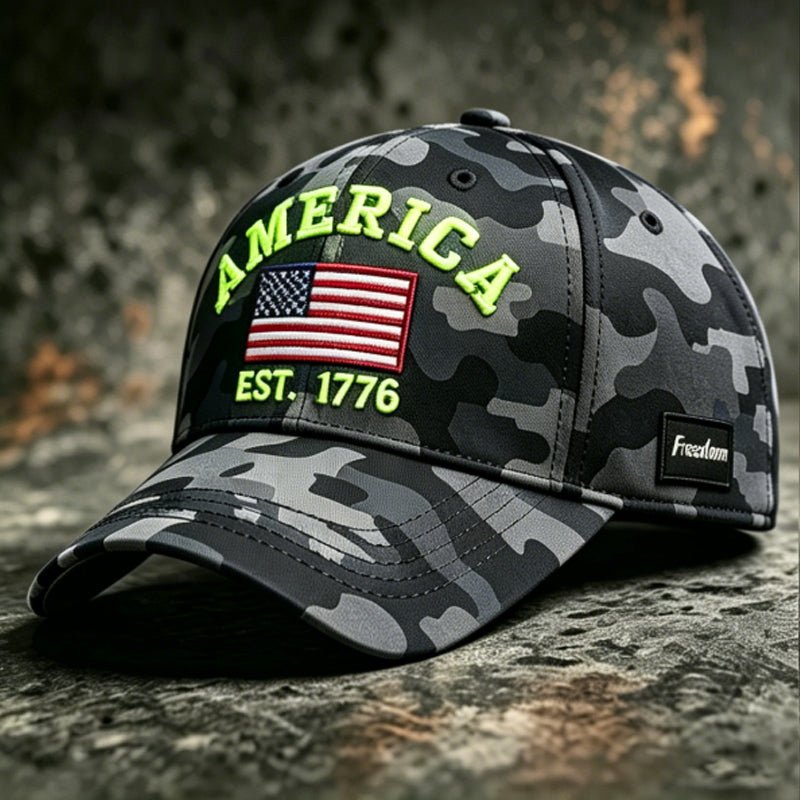 Casquette de Baseball Décontractée avec Imprimé Camouflage Rétro