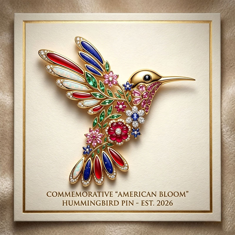 Broche commémorative colibri American Bloom
