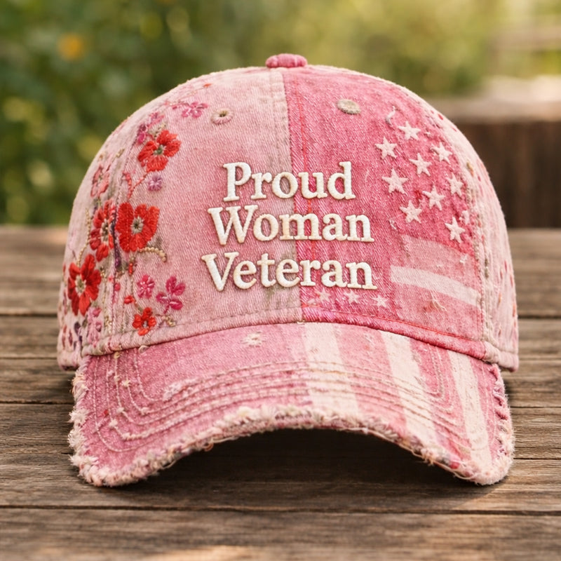 Women's Veteran Art Printed Casual Hat