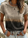 Damen T-Shirt mit Retro-Western-Glaubensdruck
