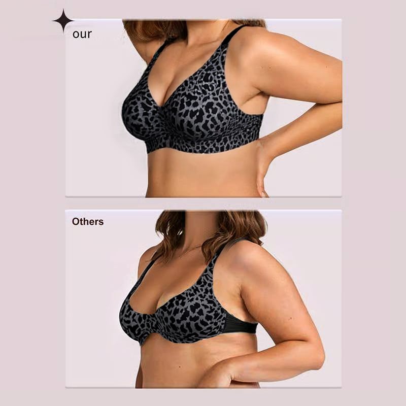 🏆LAST DAY SALE 49% OFF 🔥Super Firming Retro Leopard Print Bra | Women Wirefree Bras 👍No More Sagging Breasts