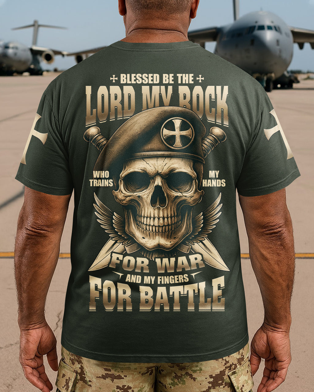 Blessed Be The Lord My Rock Who Trains My Hands For War T-Shirt