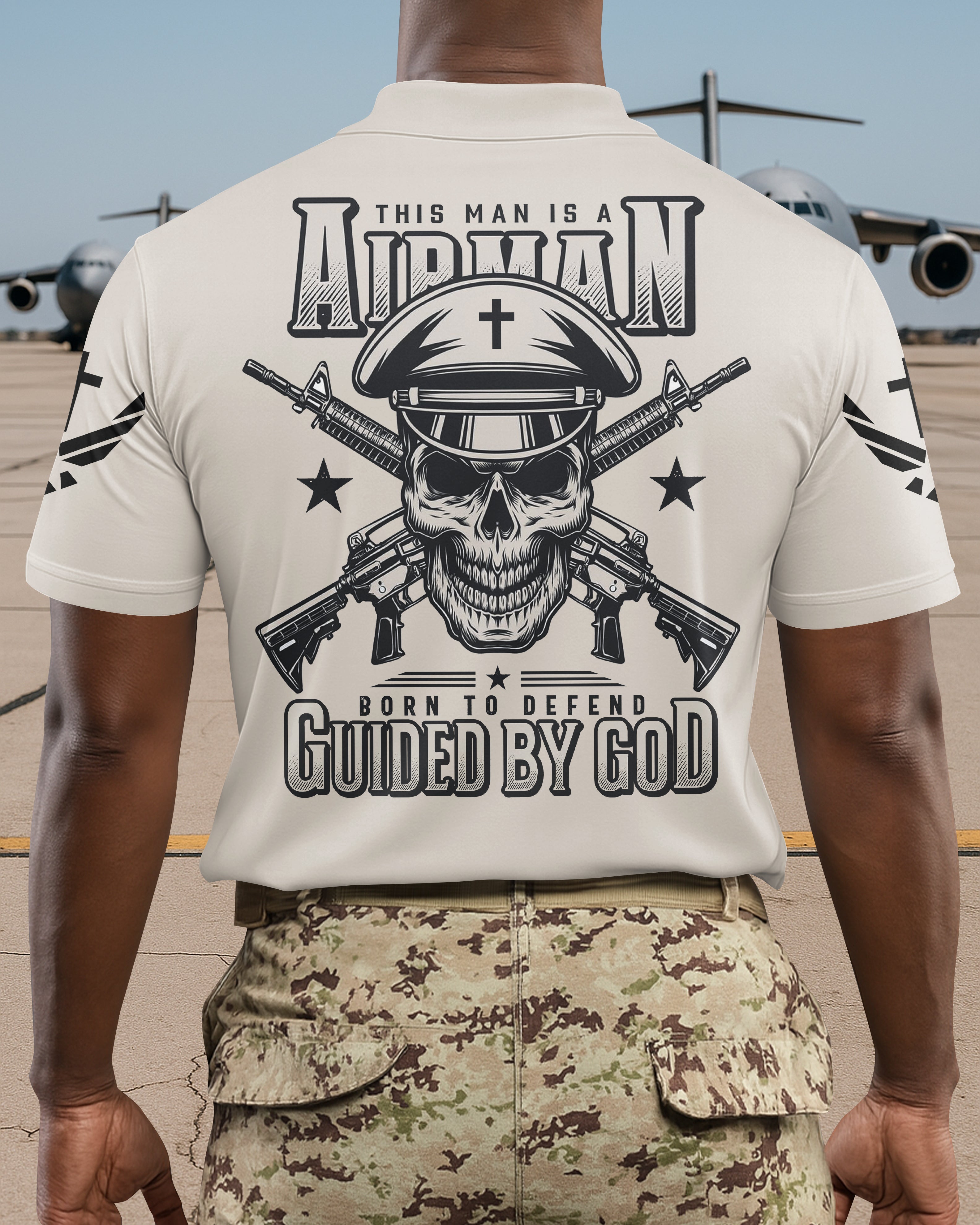 This Man Is A Airman Born To Defend Guided By God T-Shirt