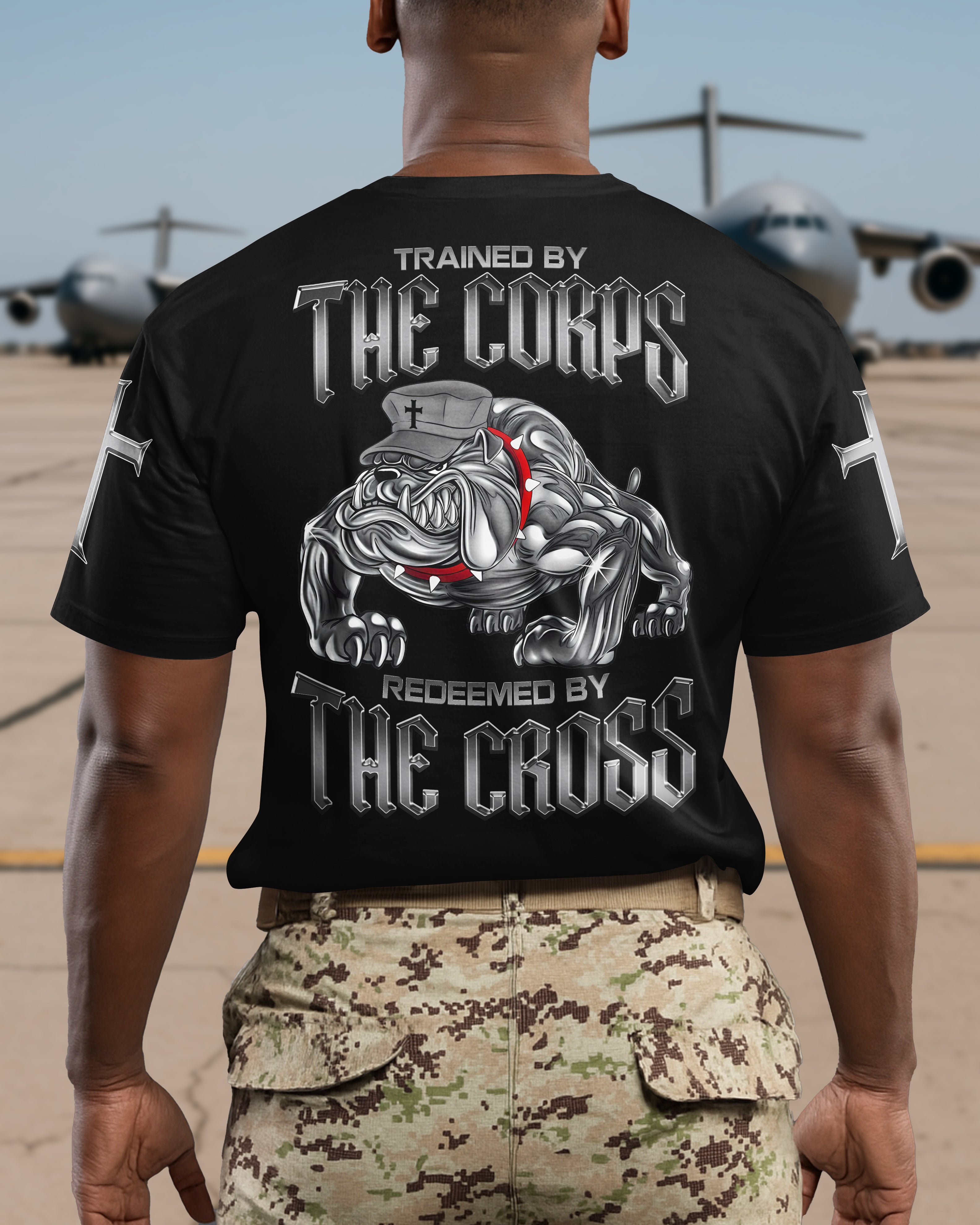 Trained By The Corps Redeemed By The Cross T-Shirt