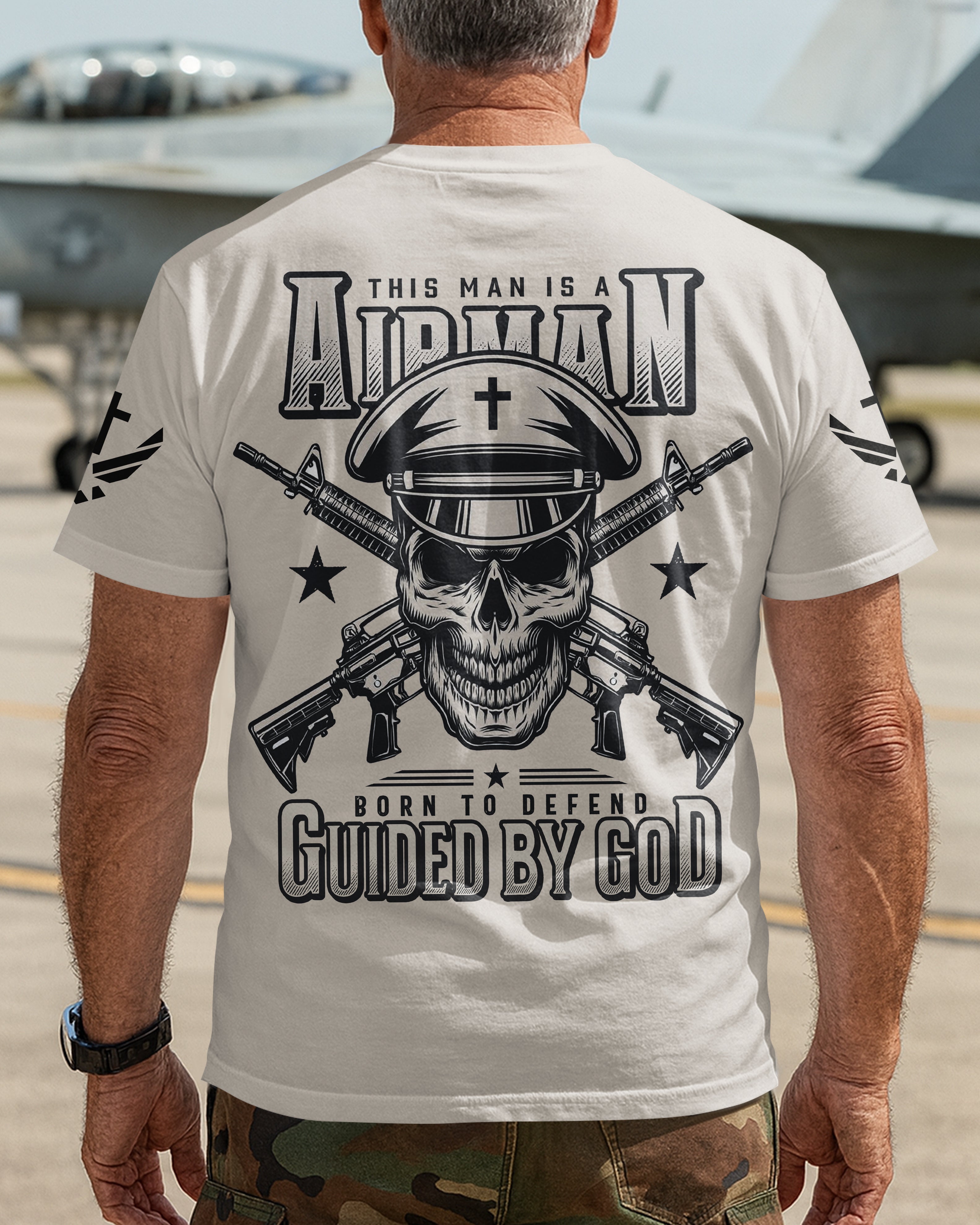 This Man Is A Airman Born To Defend Guided By God T-Shirt