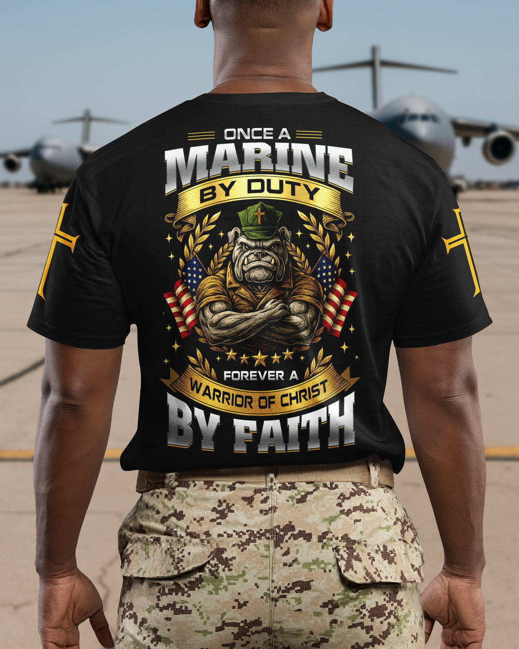 Once A Marine By Duty Forever A Warrior Of Christ By Faith T-Shirt