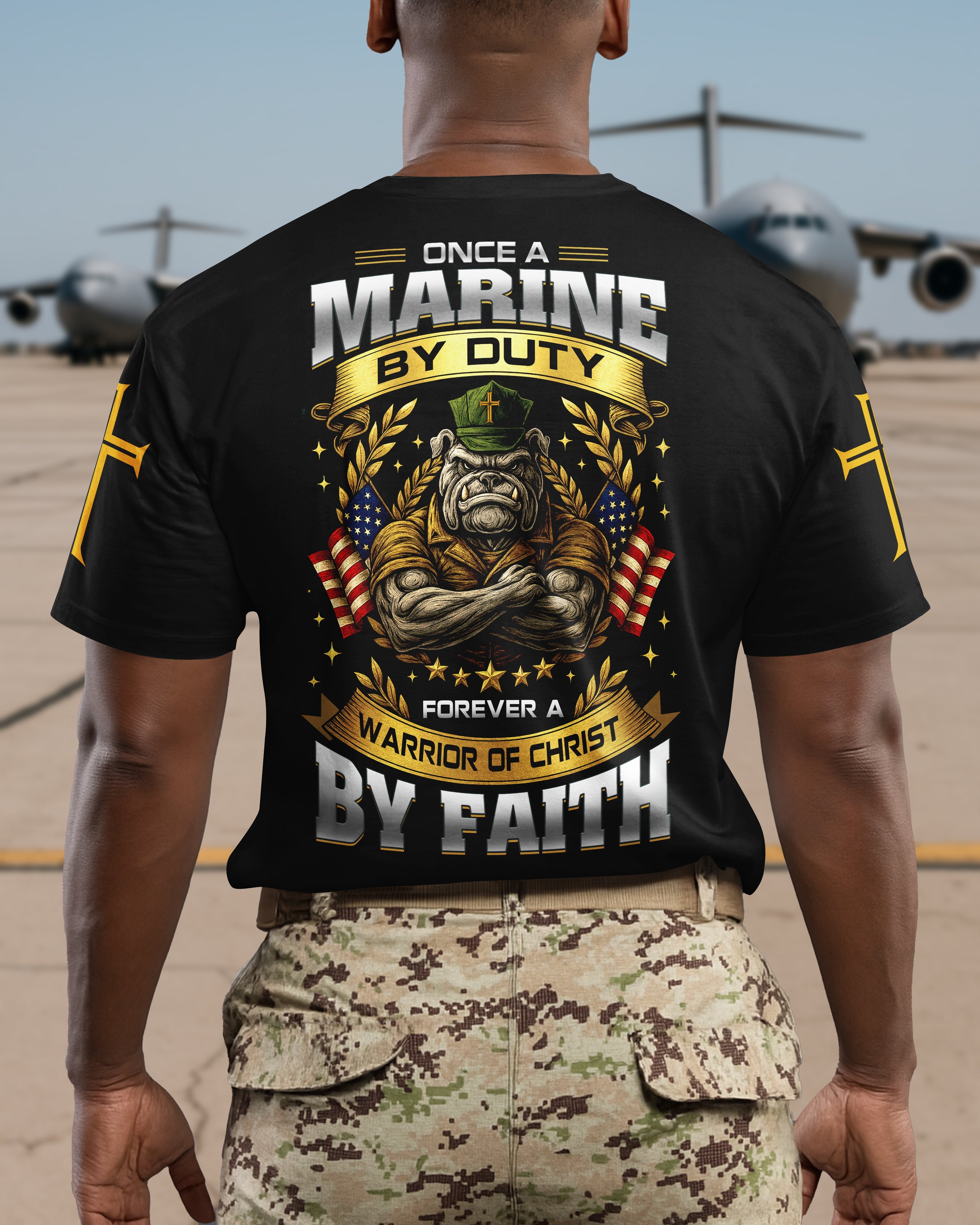 Once A Marine By Duty Forever A Warrior Of Christ By Faith T-Shirt