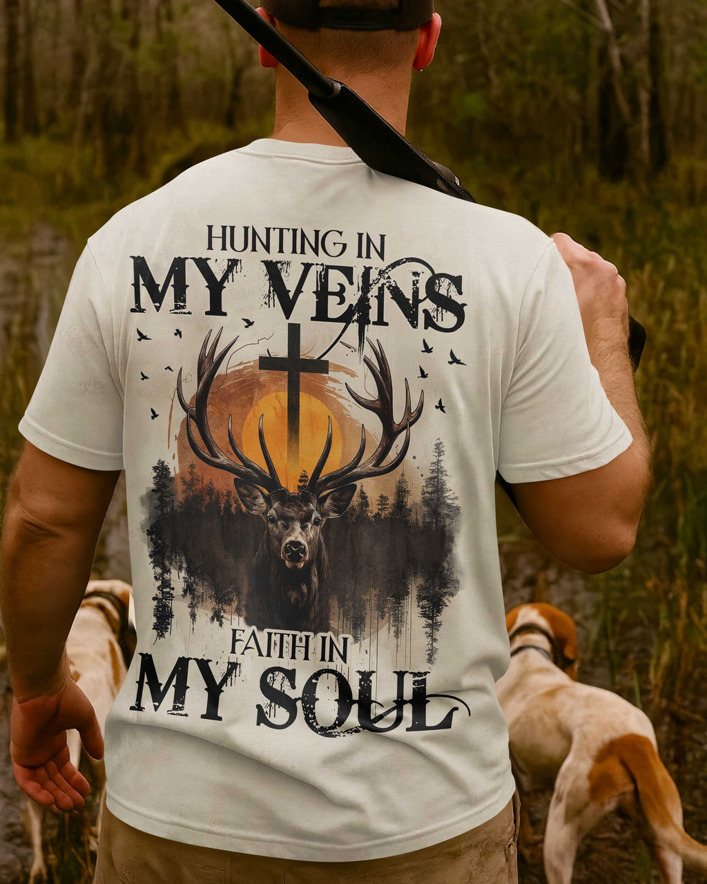 Hunting In My Veins Faith In My Soul All Over Print Custom Name T-Shirt