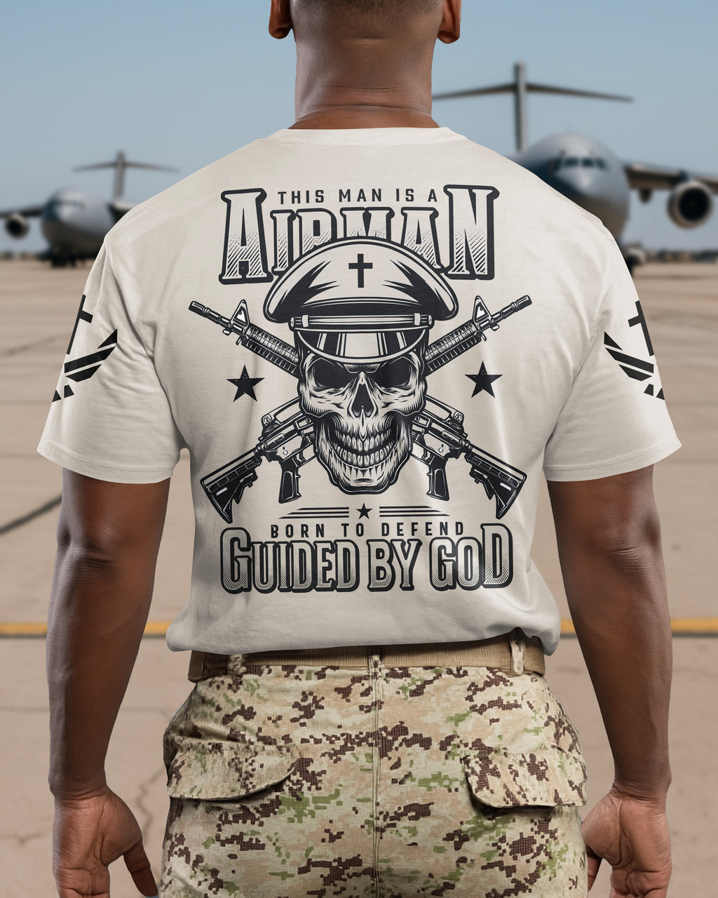 This Man Is A Airman Born To Defend Guided By God T-Shirt
