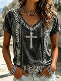 Western Damen V-Ausschnitt-Oberteil „Faith“