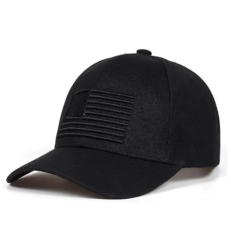 Casquette de baseball brodée drapeau américain - Chapeau en coton ajustable