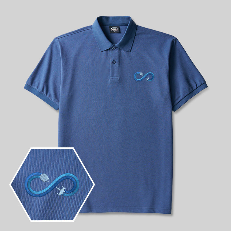 Infinite Loop Geek Embroidered Polo Shirt