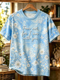 Women's Retro The Lord Is My Shepherd  Faith Print T-shirt