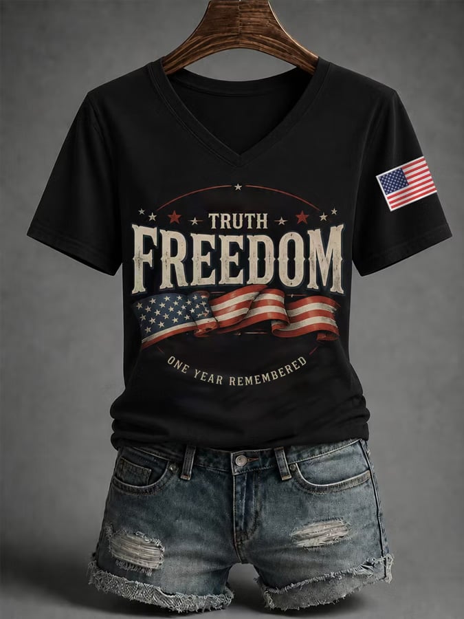 Damen Freiheit Print T-Shirt