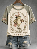 ”First Of All Jesus Thinks I'm A Delight“ Casual Raglan Short-Sleeved T-Shirt