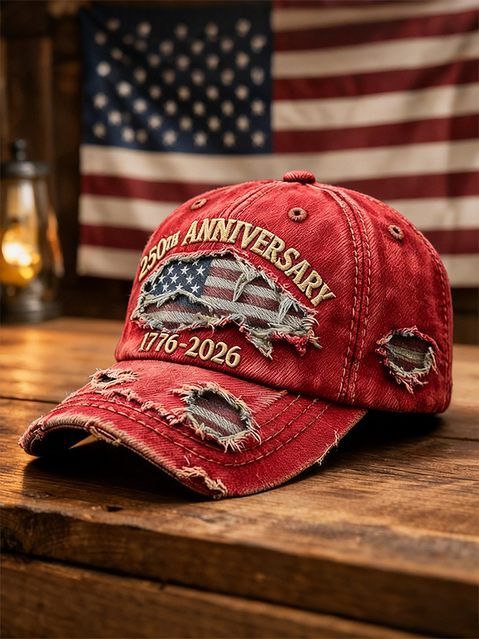 Vintage Distressed Denim USA 250. Jubiläum Flaggen-Baseballkappe