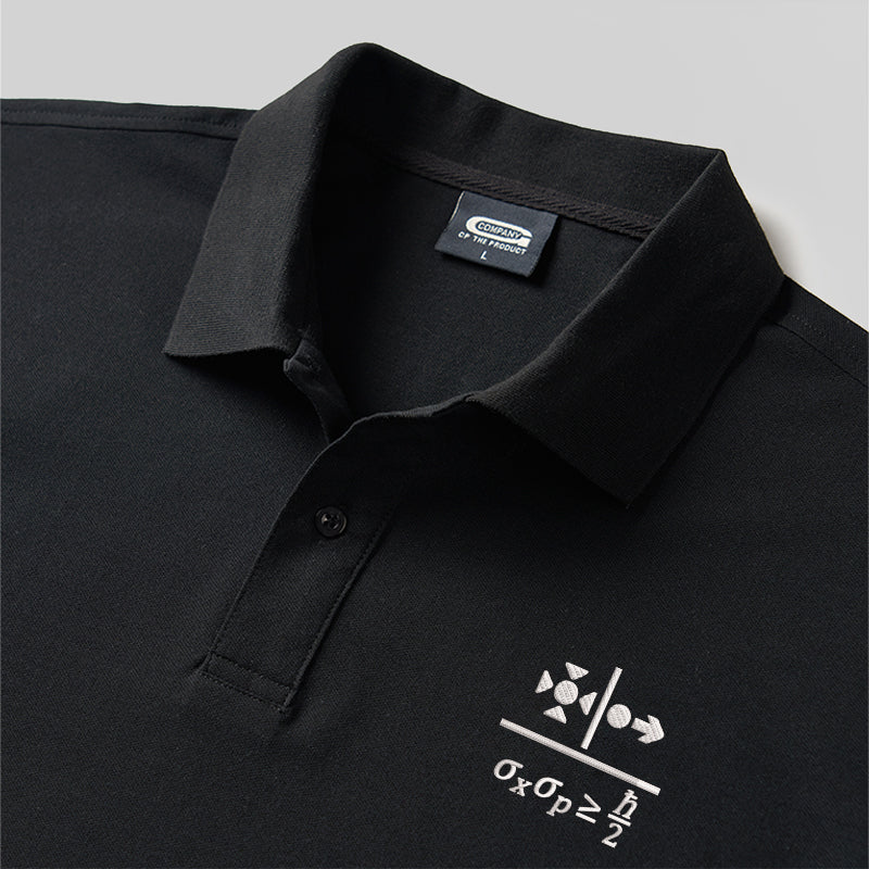 Uncertainty Principle Geek Embroidered Polo Shirt