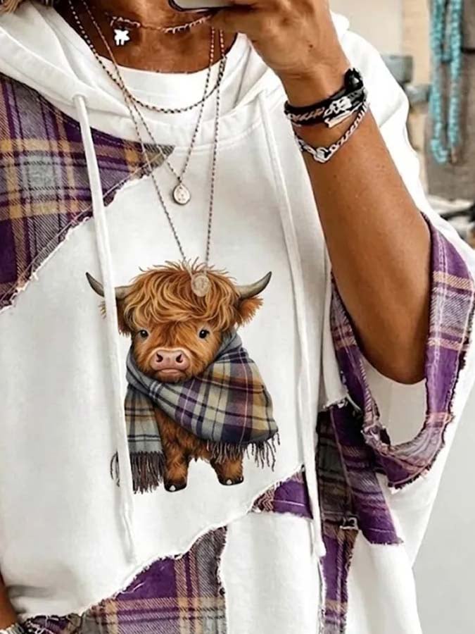 Damen-Freizeit-Oberteil mit Retro-Print
