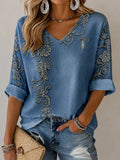 Women's  Retro Western-Style Faith Print T-shirt