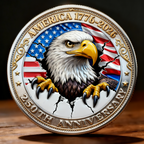 Gedenkmünze zum 250. Jahrestag Amerikas mit Adler