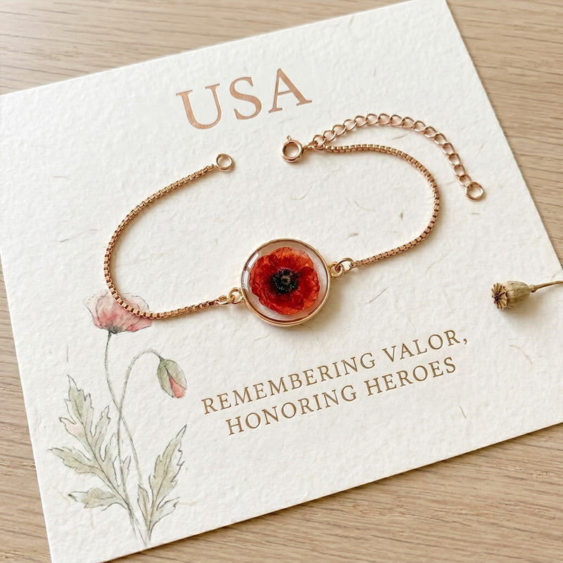 Poppy Bracelet: Gold Resin Pendant