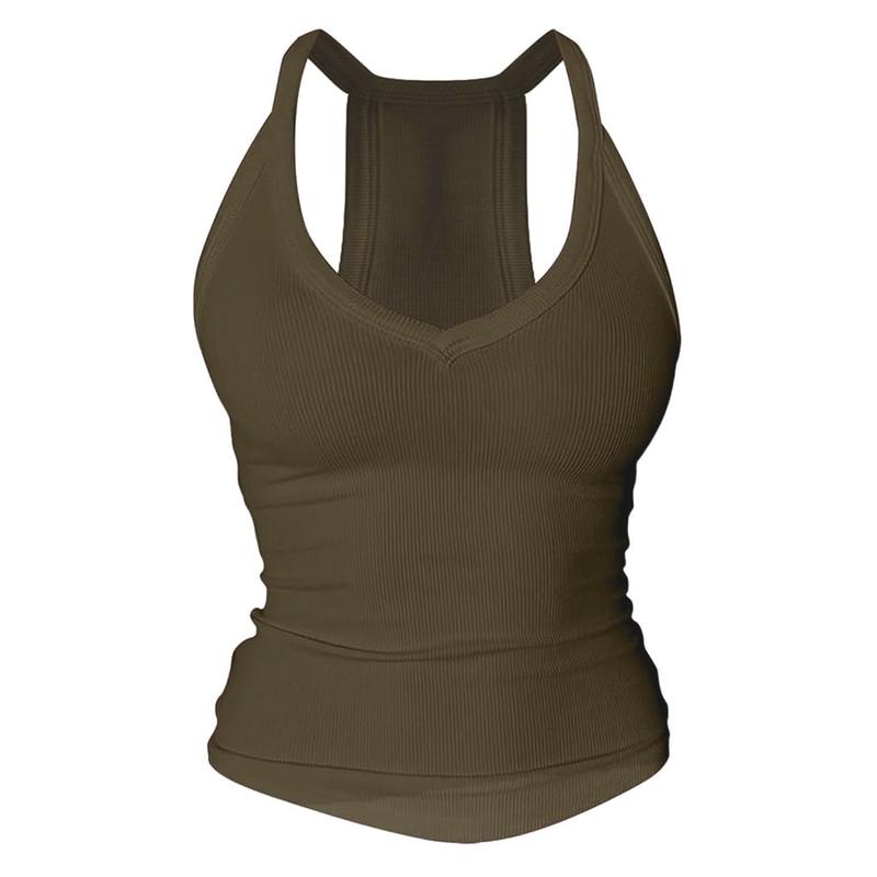 Débardeur dos nageur à col en V avec soutien-gorge intégré
