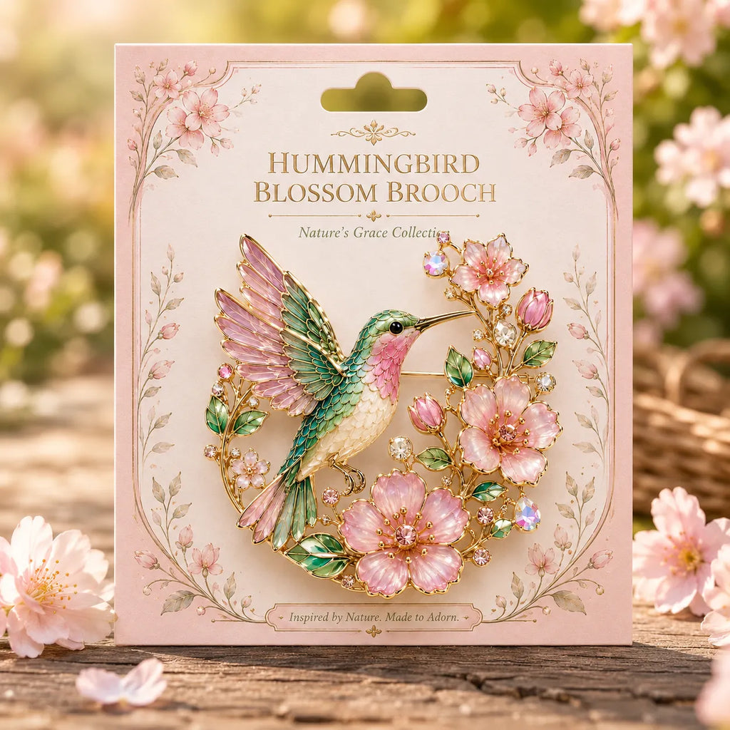 Hummingbird Blossom Brooch