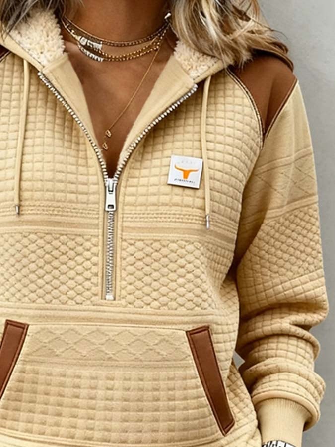 Damen-Freizeitpullover mit Farbblockmuster