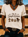 Damen Vintage Western Faith-Print Top