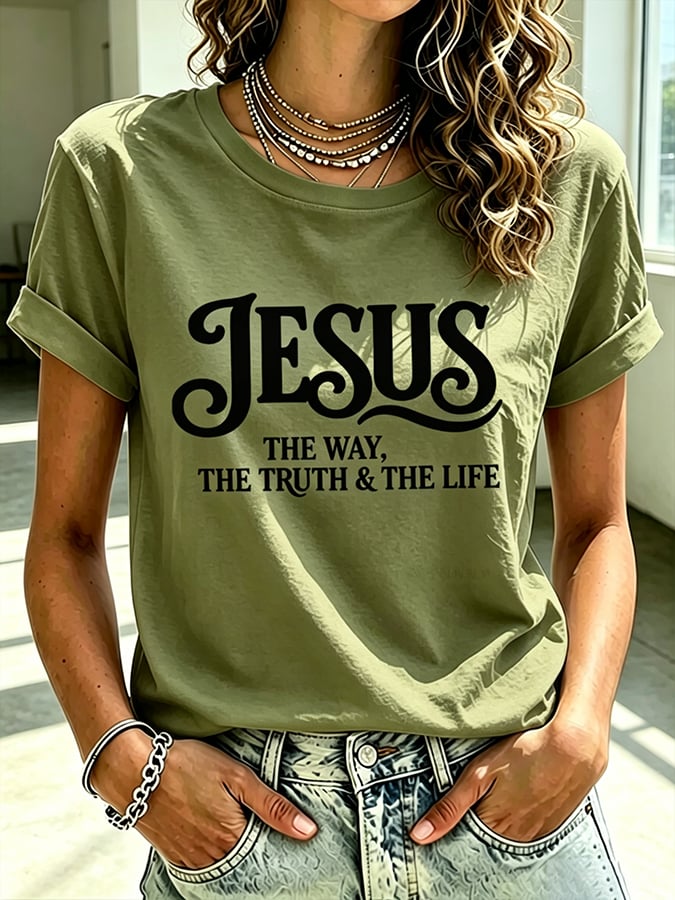 Women's  Faith Cross  Jesus The Way, The Truth & The Life Print Top