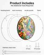 Acrylic Jigsaw Puzzle Suncatcher - Hummingbird Bloom