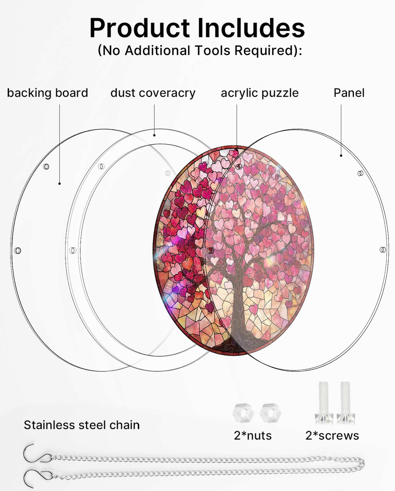 Acrylic Jigsaw Puzzle Suncatcher - Branches of Love