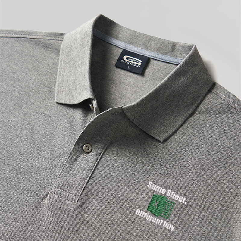 Polo Brodé Geek "Même drap, jour différent"