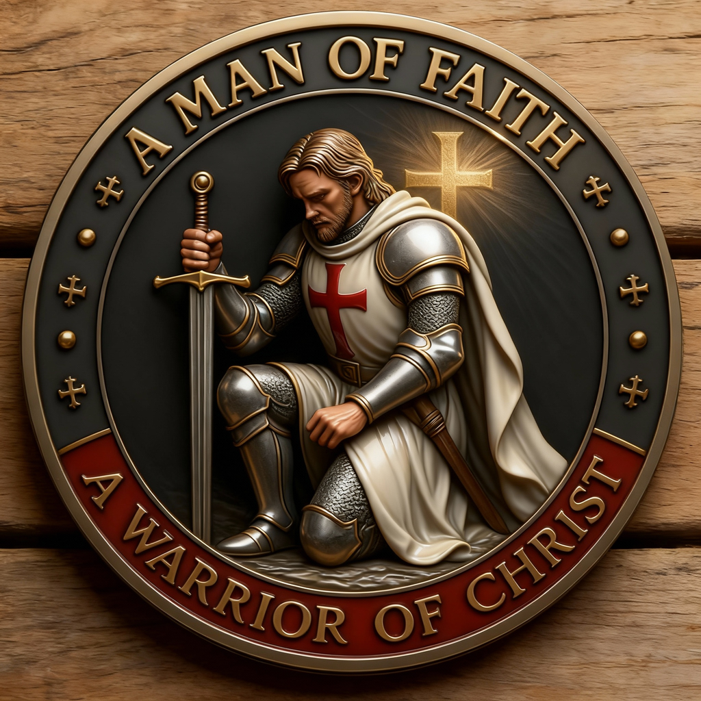 🎉Last Day 49% OFF -⚔️ “Old Knight – A Warrior of Christ” Commemorative Coin 🛡️
