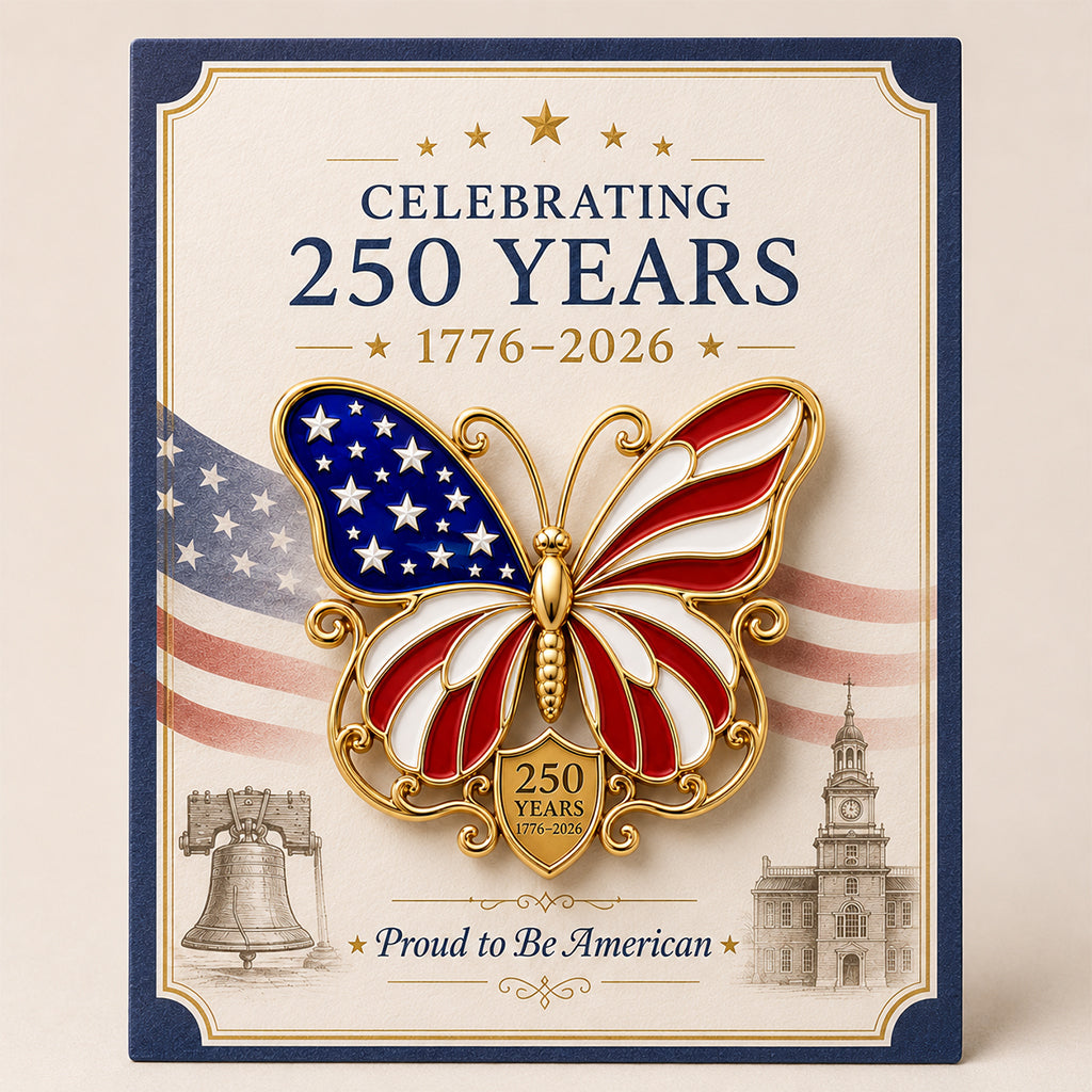 Amerikanische Flagge Schmetterling Brosche Pin Zum 250-jährigen Jubiläum 1776–2026 Patriotischer Schmetterlingsanstecker