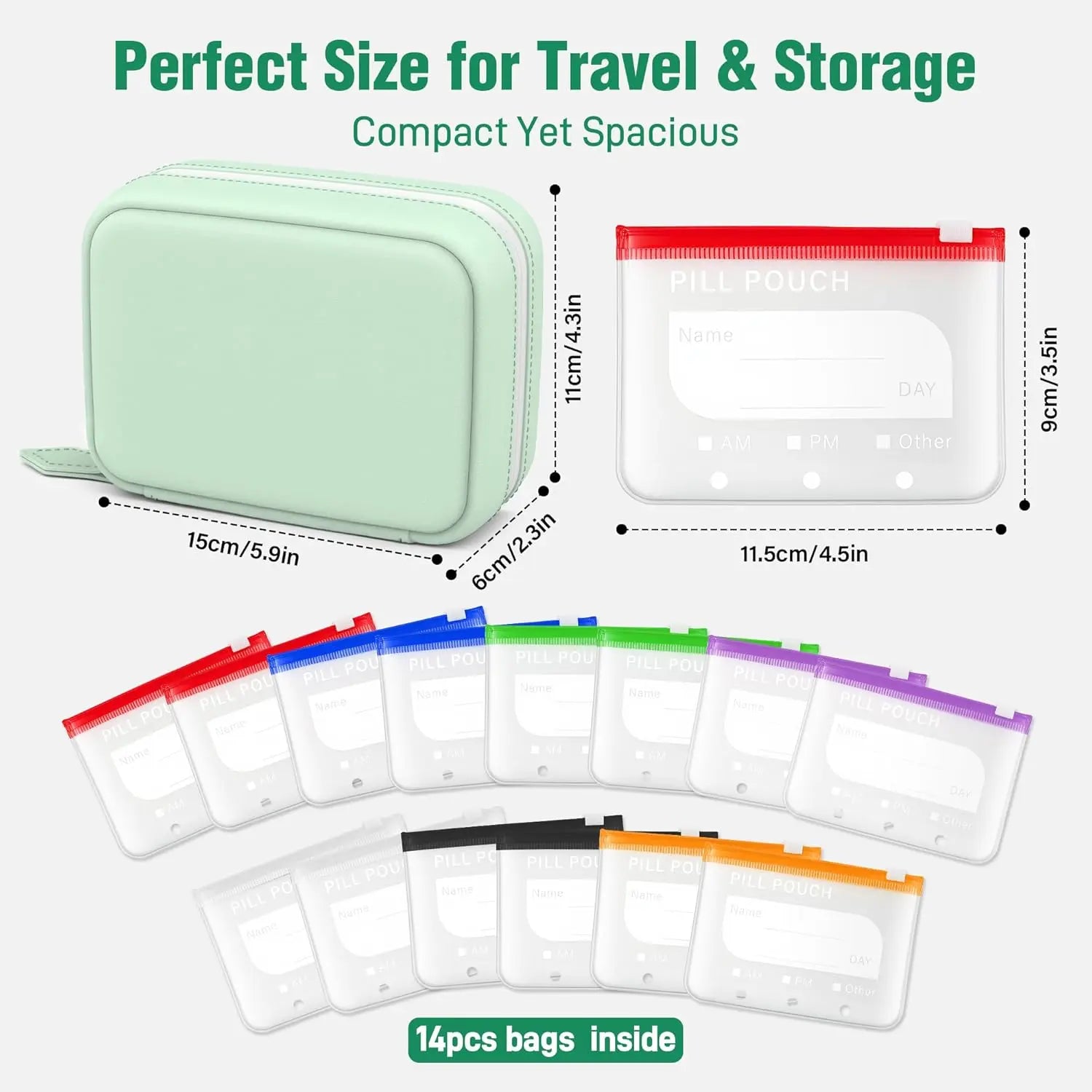 A8 Large Waterproof Travel Pill Organizer Set