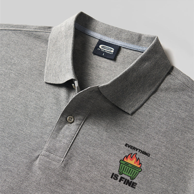 Everything’s on Fire Geek Embroidered Polo Shirt