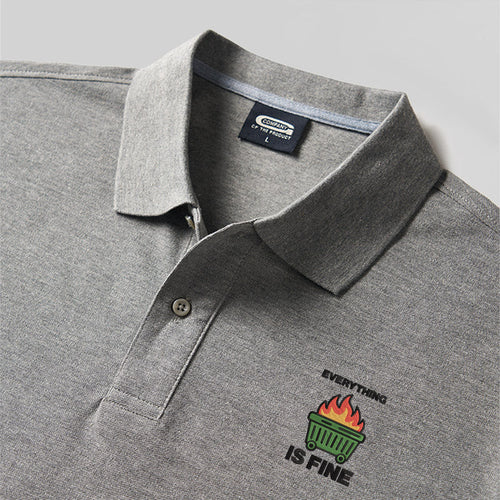 Everything’s on Fire Geek Embroidered Polo Shirt