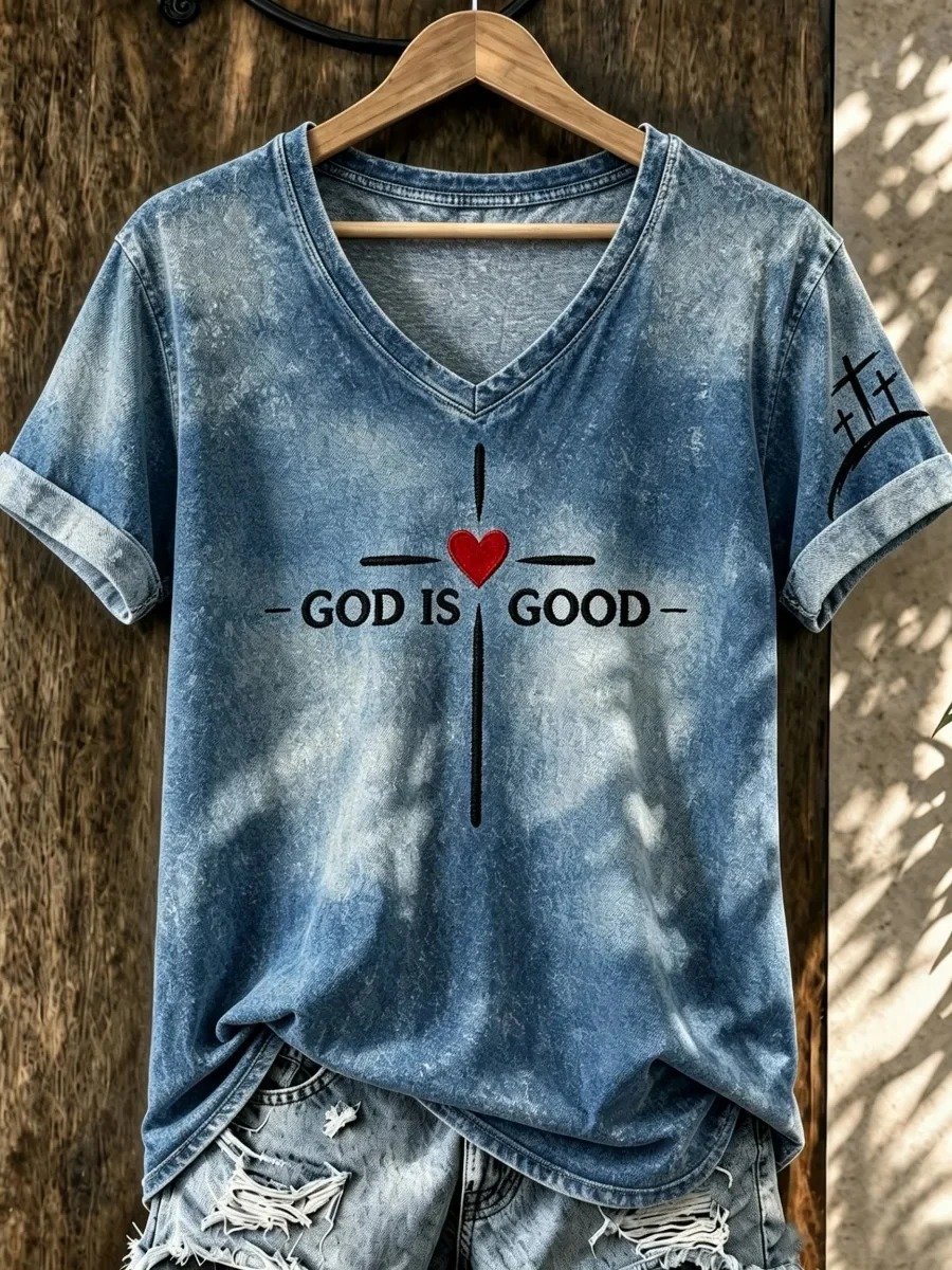 Women's Faith Print Casual T-shirt