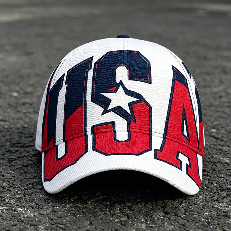 Unisex Retro Patriotic Art Print Casual Baseball Cap