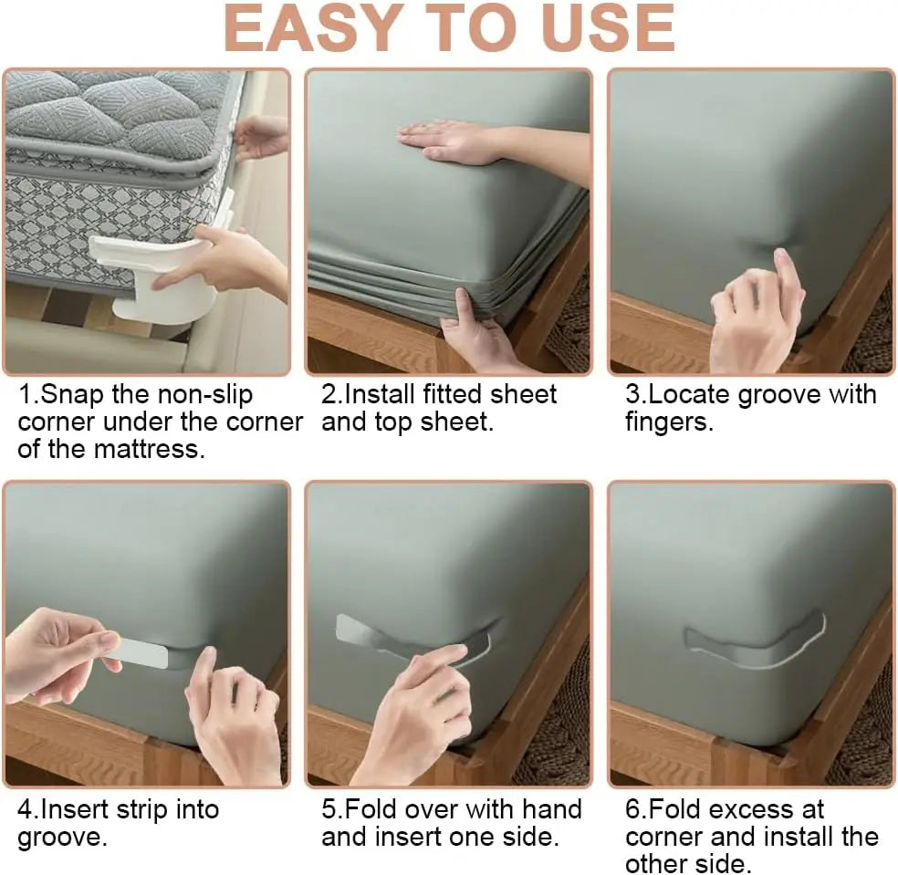 4-Piece Bed Sheet Holder Strips for Mattresses