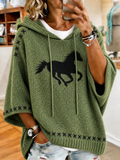 Damen Hoodie im Western Retro-Stil mit Animal-Print