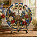 Amerika 250 Acryl-Puzzle-Hängeornament – 1776–2026 Patriotischer Sonnenfänger-Dekor