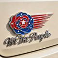 Pour célébrer le 250e anniversaire des États-Unis, autocollants patriotiques pour insigne de voiture