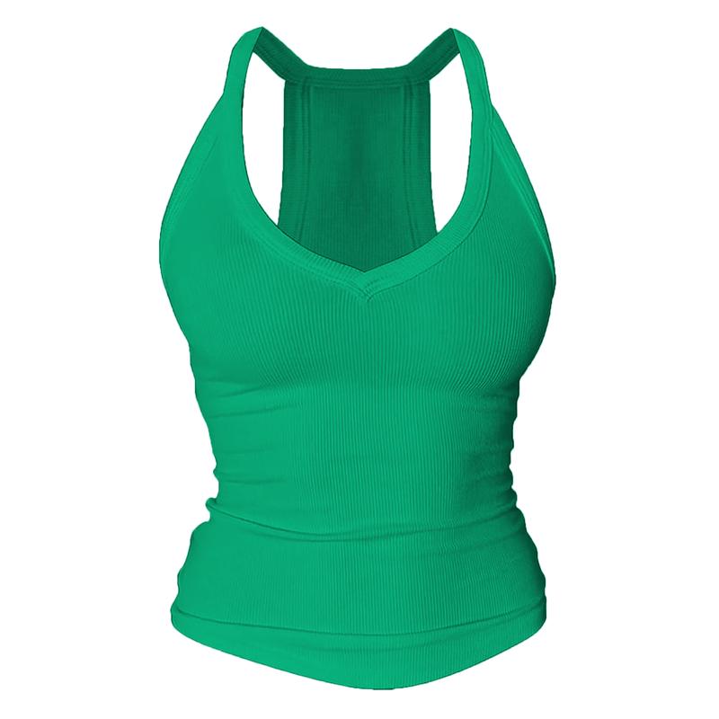 Débardeur dos nageur à col en V avec soutien-gorge intégré