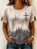 Lässiges Retro-Gradient-Glaubens-T-Shirt für Damen