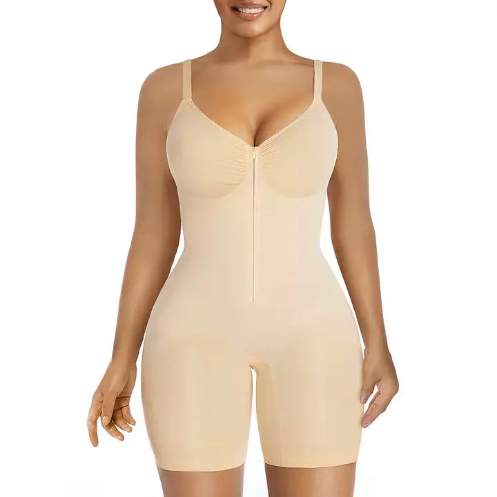 Body gainant zippé pour femme | Façonneur de corps sans couture avec contrôle du ventre