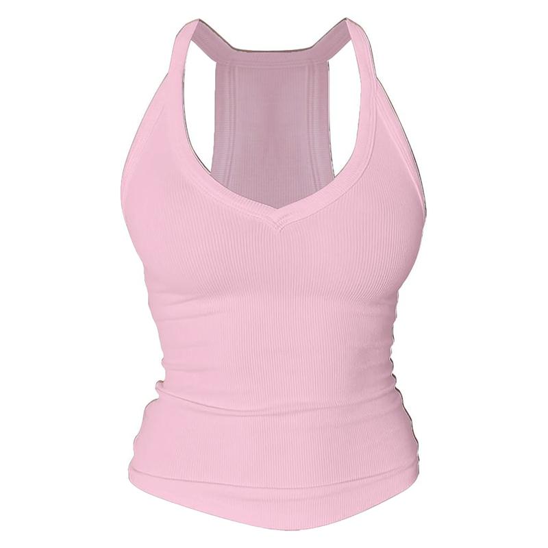 Débardeur dos nageur à col en V avec soutien-gorge intégré