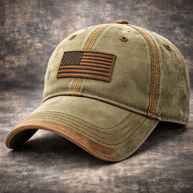 Vintage USA Flag Washed Baseball Cap