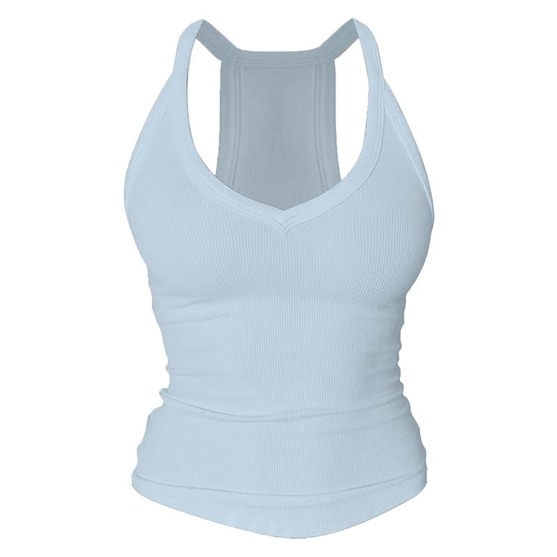 Débardeur dos nageur à col en V avec soutien-gorge intégré